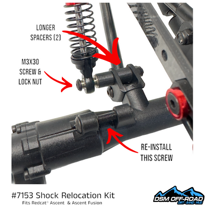 Shock Relocation Kit for Redcat® Ascent & Ascent Fusion