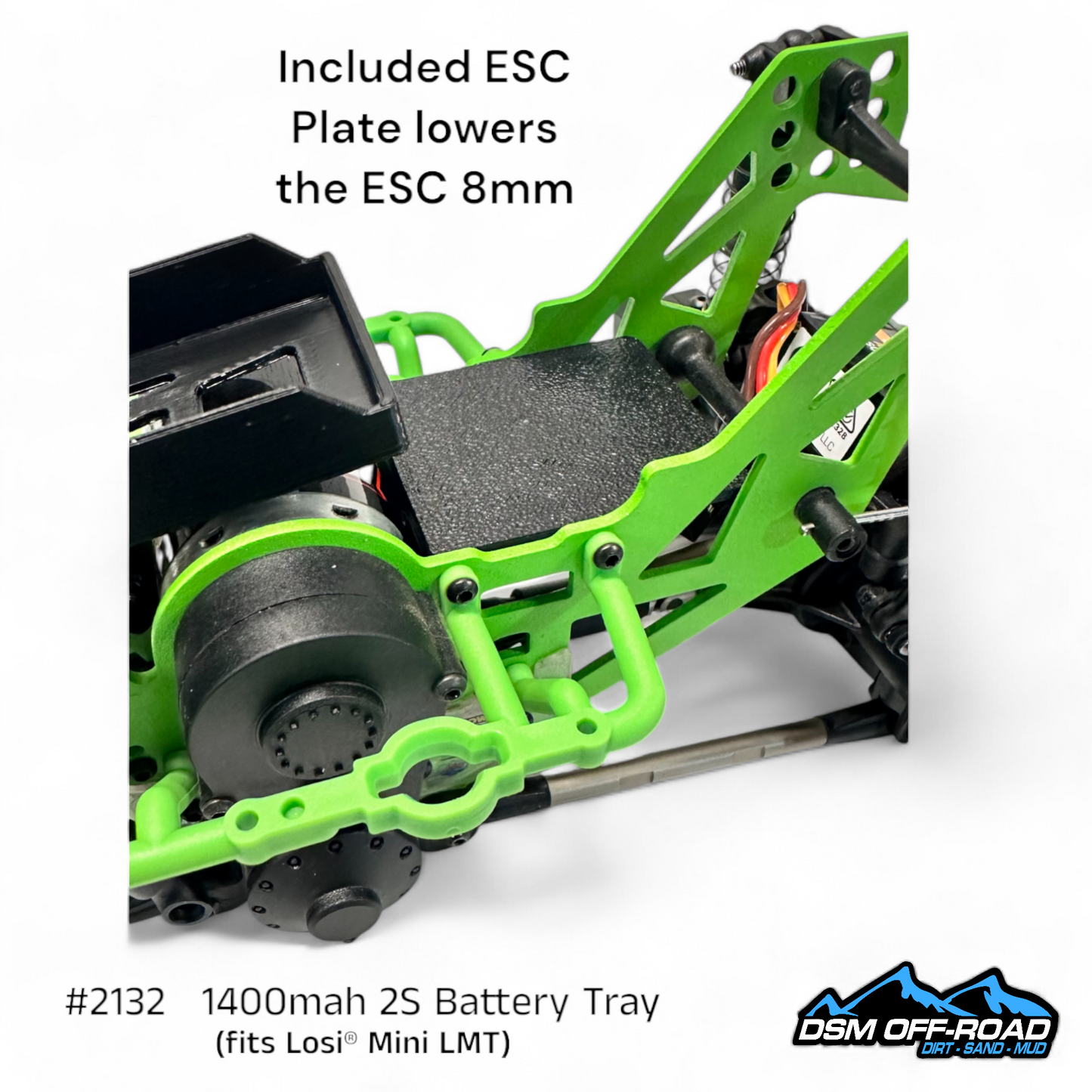 1400mah 2S Battery Tray (Fits Losi® Mini LMT)