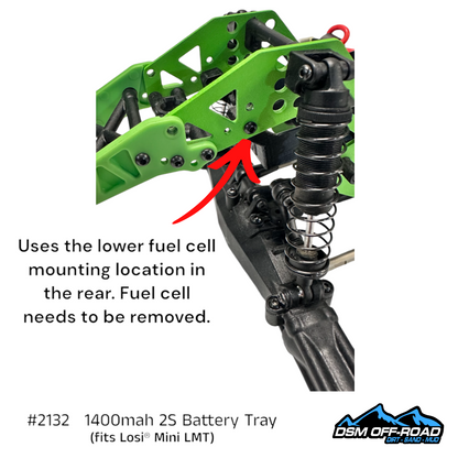 1400mah 2S Battery Tray (Fits Losi® Mini LMT)