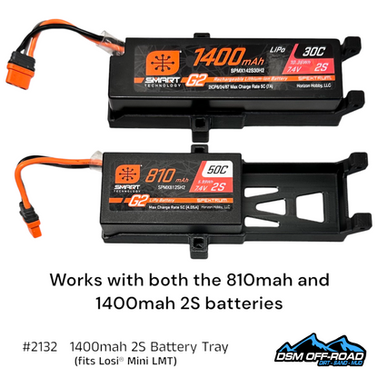 1400mah 2S Battery Tray (Fits Losi® Mini LMT)