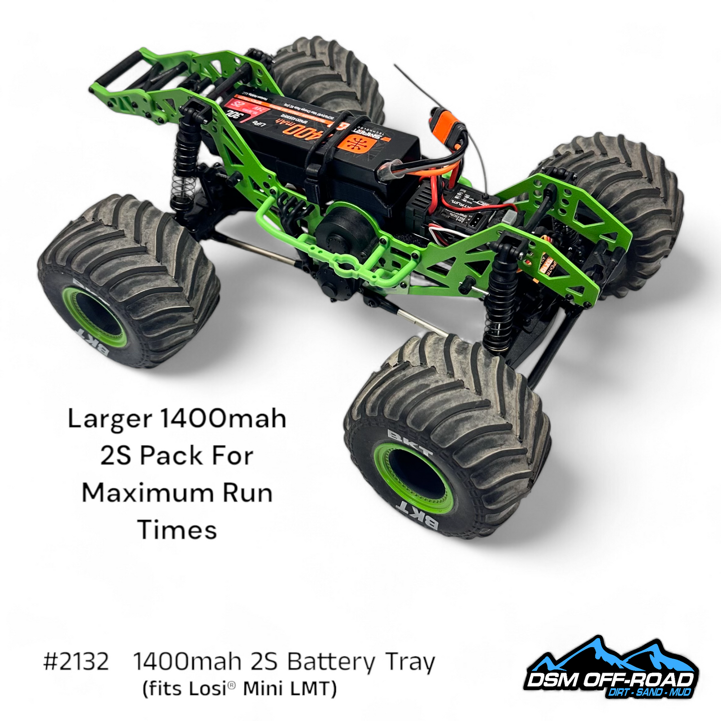 1400mah 2S Battery Tray (Fits Losi® Mini LMT)