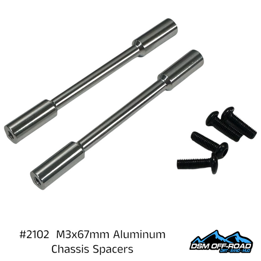 M3x67mm Aluminum Chassis Spacers (Silver)