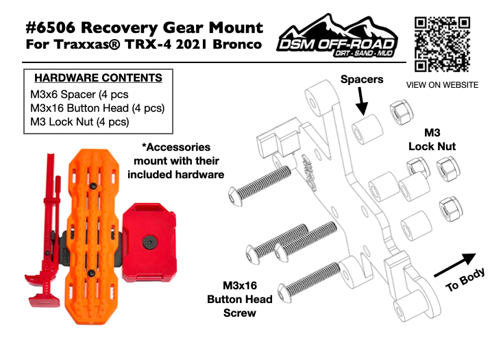 Recovery Gear Mount (for Traxxas® TRX4 2021 Bronco)