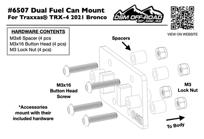 Fuel Can Rear Mount for Traxxas® TRX4 2021 Bronco