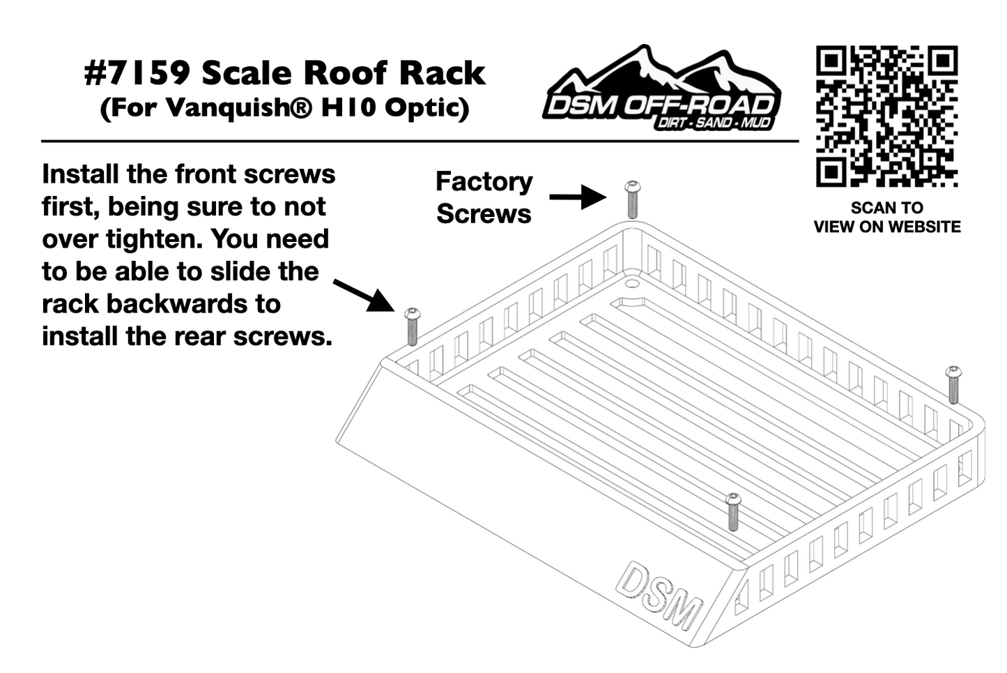 Scale Roof Rack For Vanquish® H10 Optic